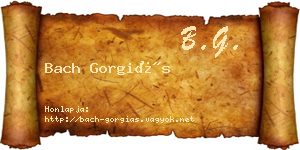 Bach Gorgiás névjegykártya